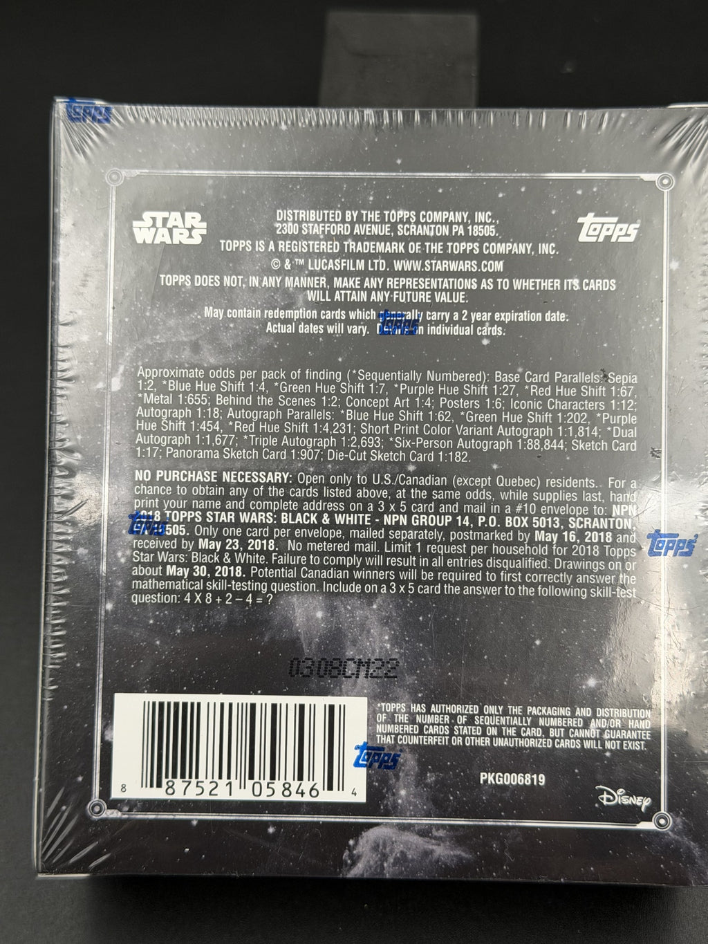 2018 Topps Star Wars Black & White: A New Hope — Hobby Box (Factory Sealed)