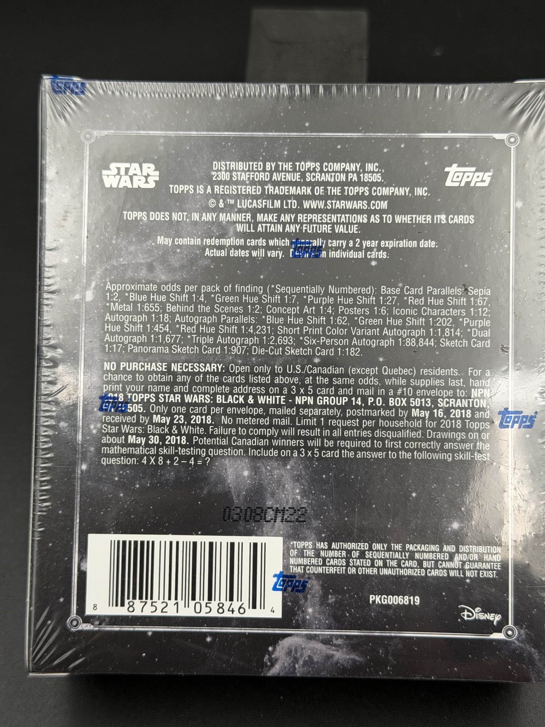 2018 Topps Star Wars Black & White: A New Hope — Hobby Box (Factory Sealed)