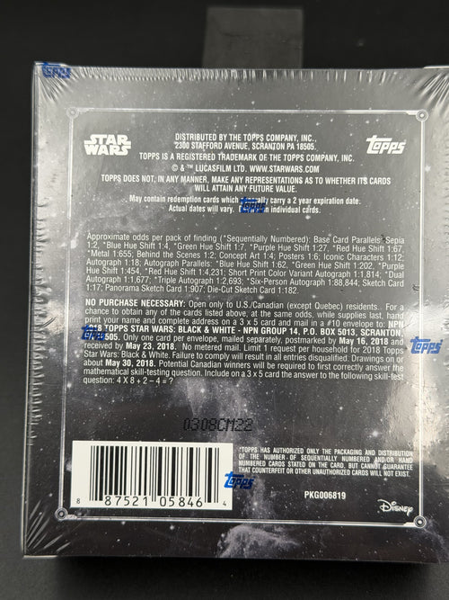 2018 Topps Star Wars Black & White: A New Hope — Hobby Box (Factory Sealed)